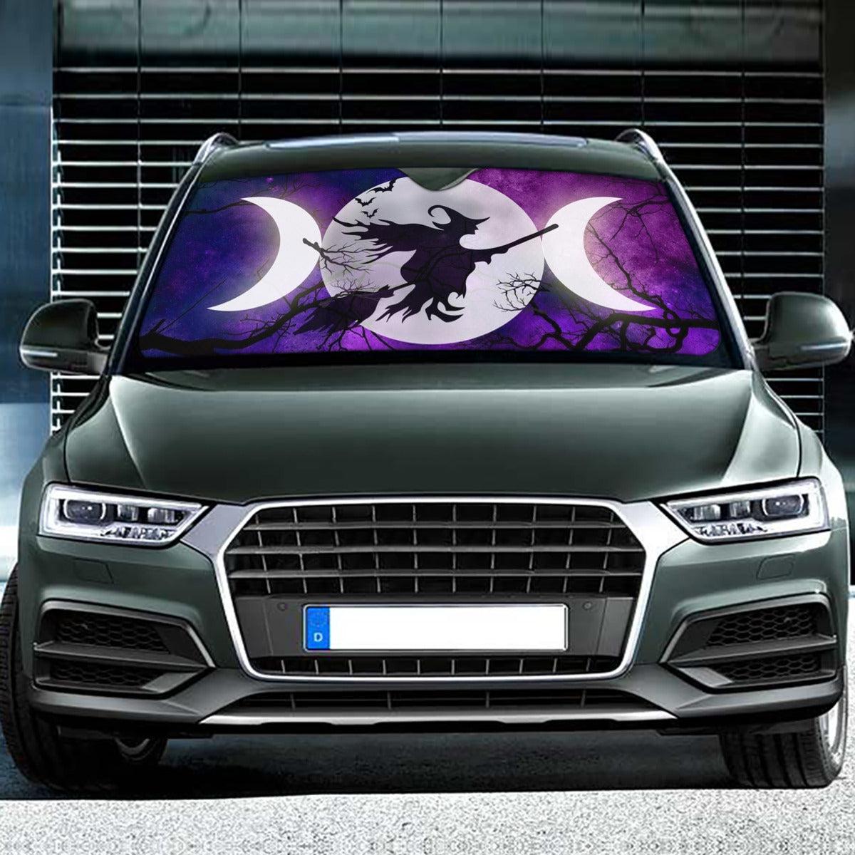 Witch triple moon car sun shade-MoonChildWorld