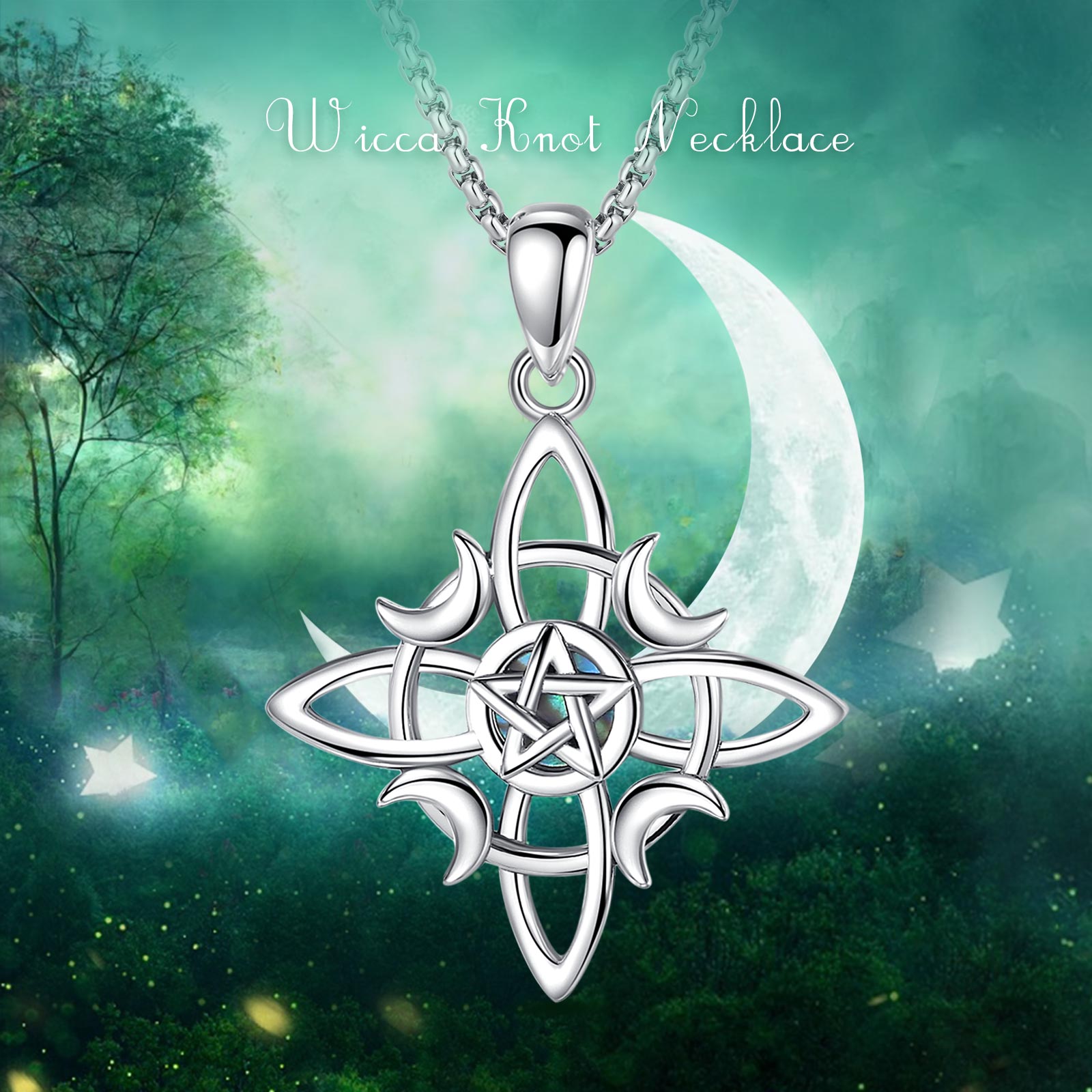 Witchcraft Pentacle Celtic Knot Necklace Wiccan Jewelry-MoonChildWorld