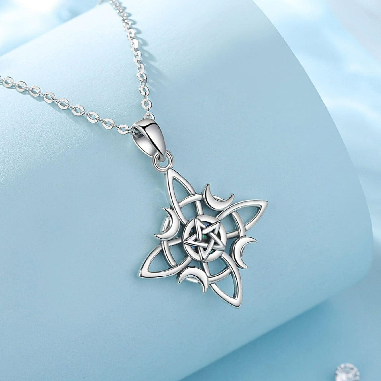 Witchcraft Pentacle Celtic Knot Necklace Wiccan Jewelry-MoonChildWorld