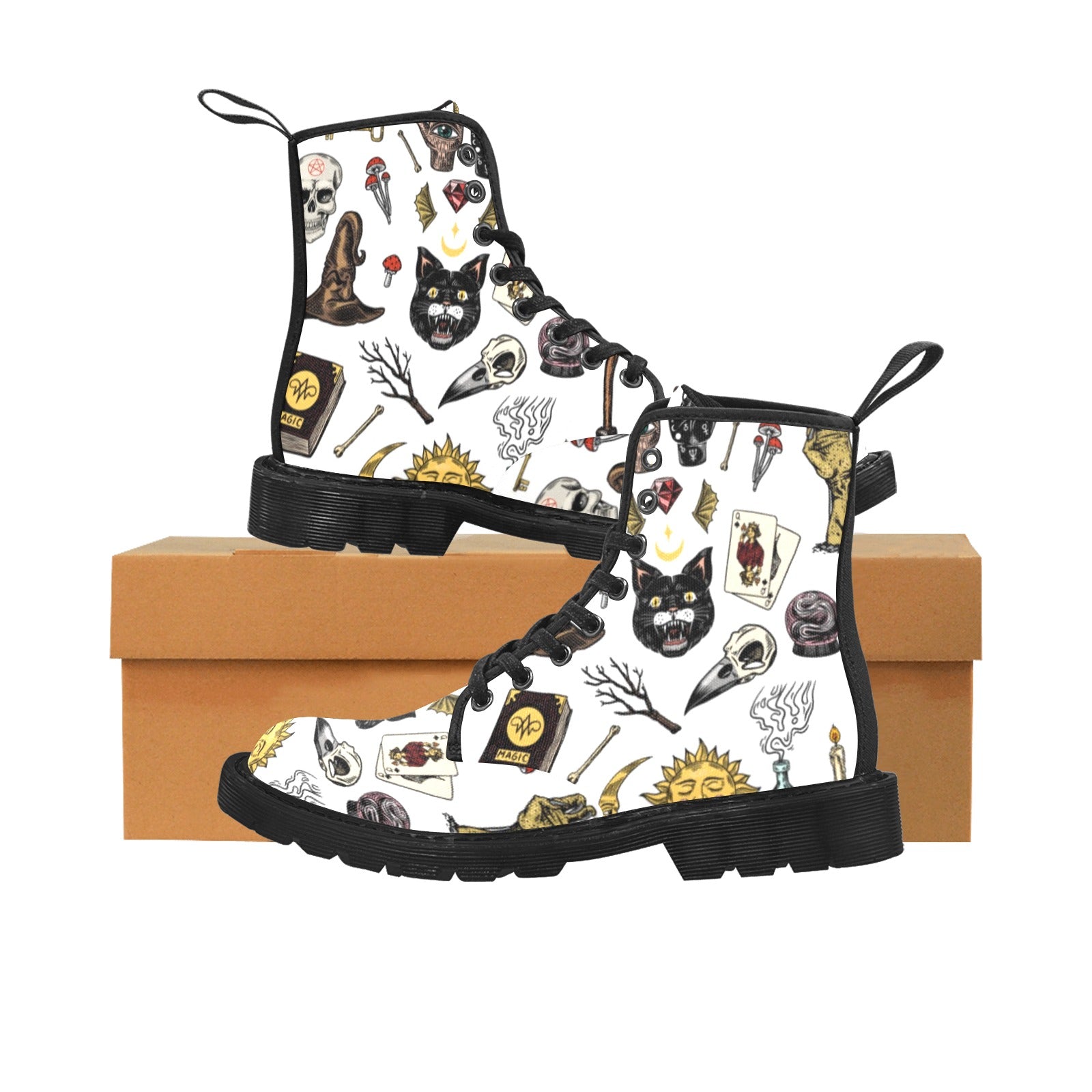 Pattern Witch Gothic Martin Boots-MoonChildWorld