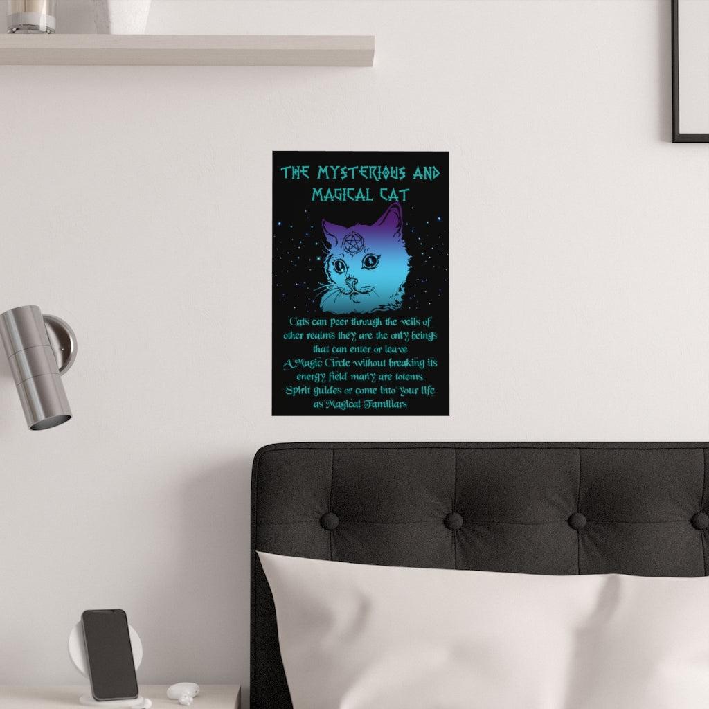 Magical cat wicca Poster Halloween Poster-MoonChildWorld