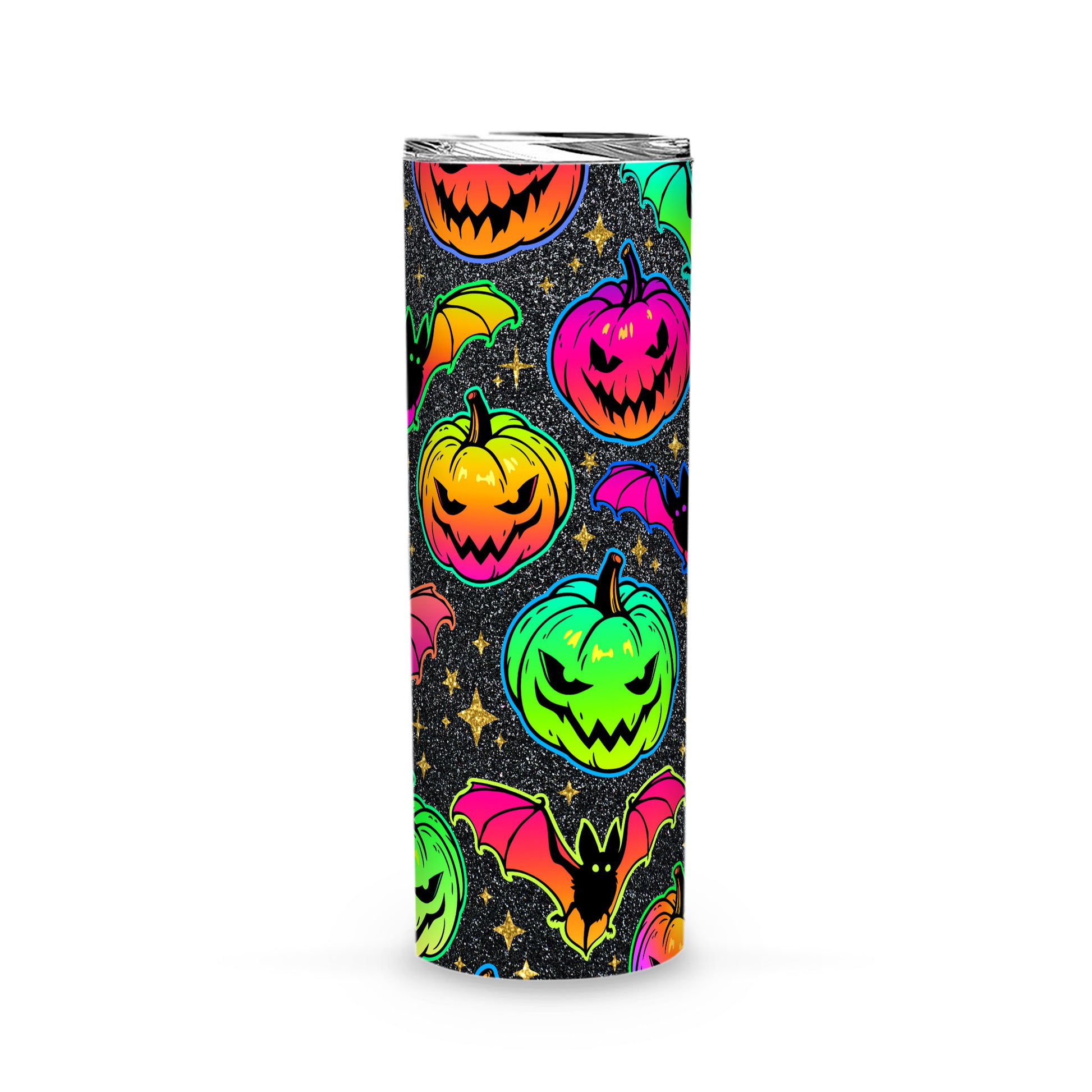 Pumpkin Bat Witch Tumbler - Halloween Tumbler-MoonChildWorld