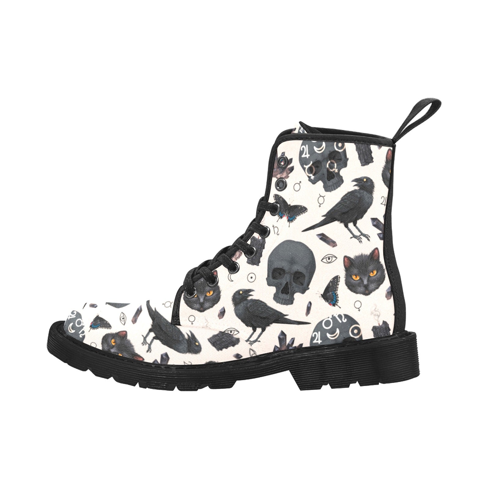 Gothic crow skull witch Martin Boots-MoonChildWorld