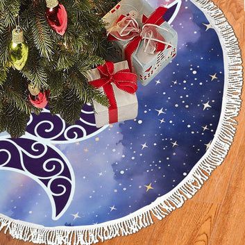 Wicca Triple moon Christmas Tree Skirt-MoonChildWorld