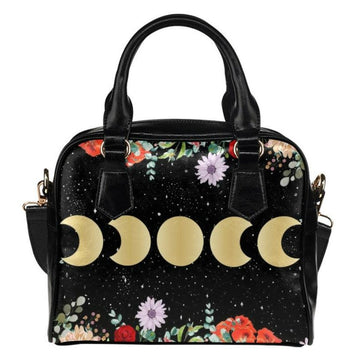 Moon phases Shoulder Handbag-MoonChildWorld