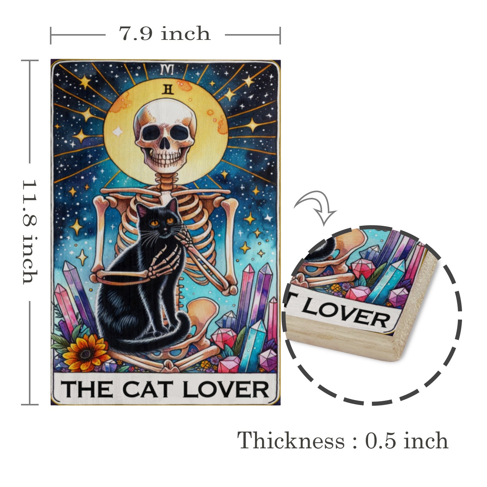 The cat lover crystal tarot Wood Print-MoonChildWorld