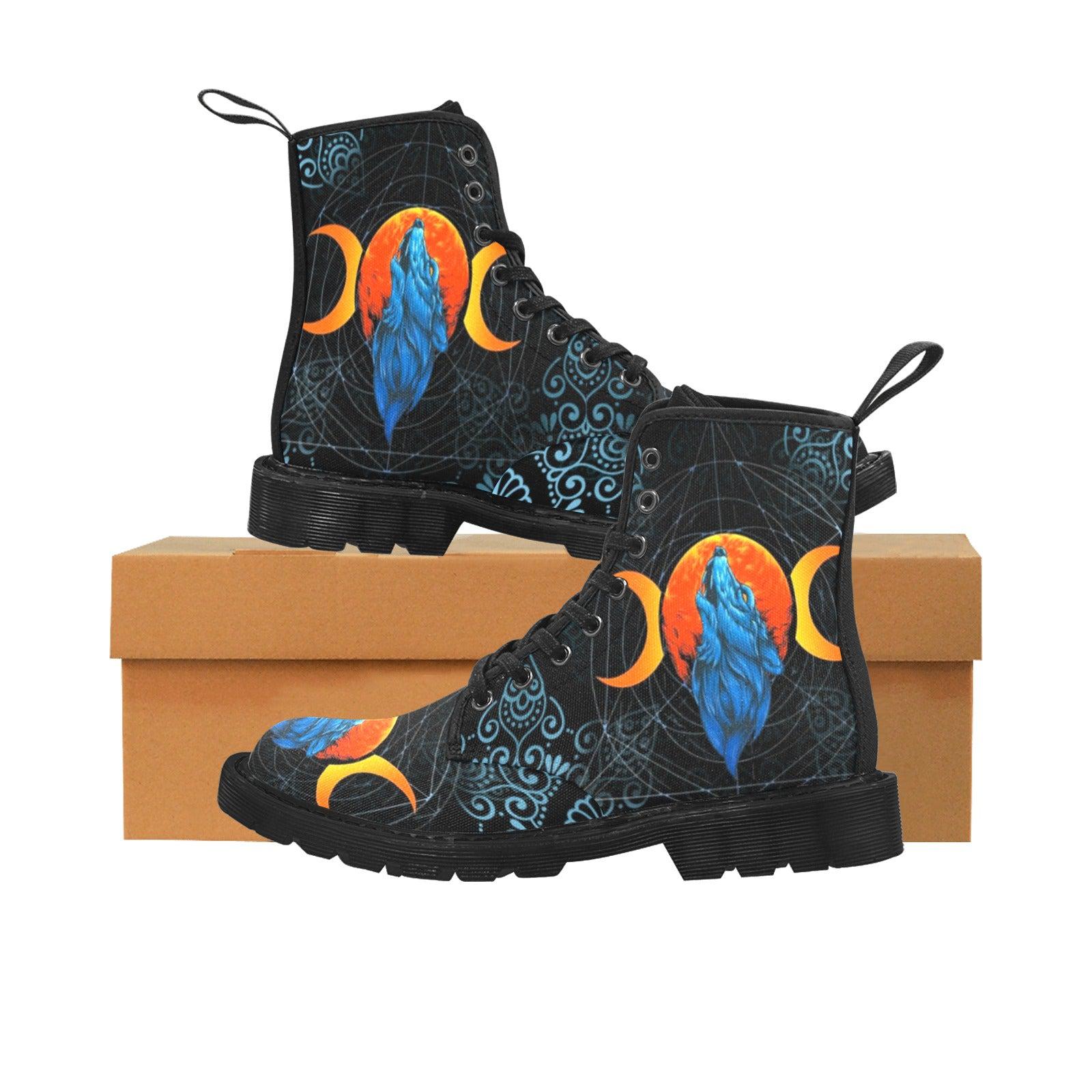 Wicca Moon wolf witchy Martin Boots-MoonChildWorld