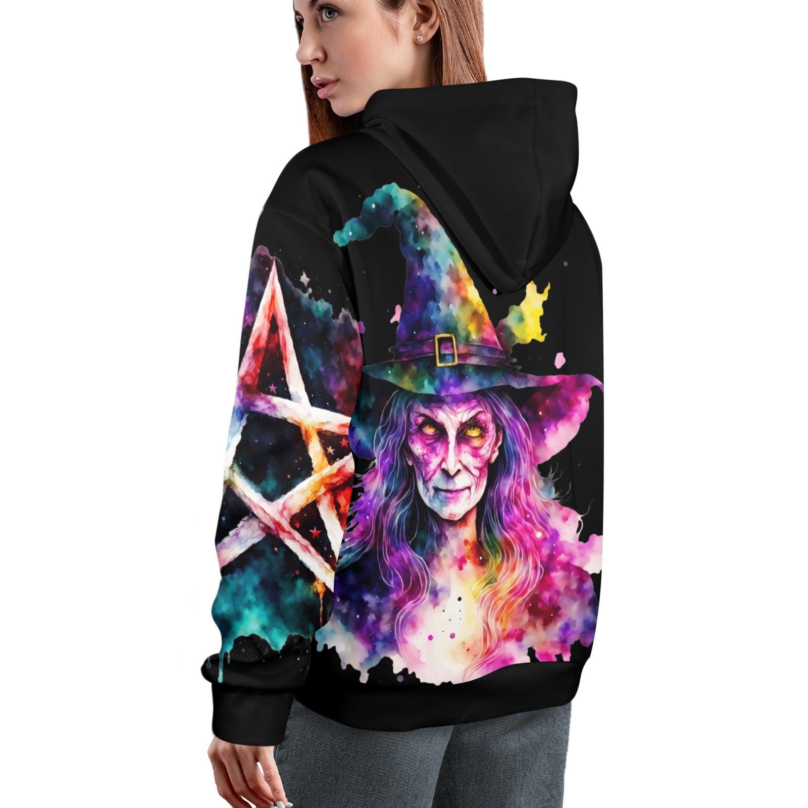 Watercolor Witch Hoodie-MoonChildWorld