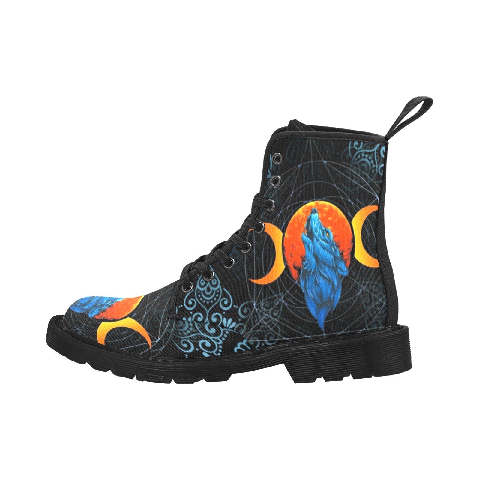 Wicca Moon wolf witchy Martin Boots-MoonChildWorld