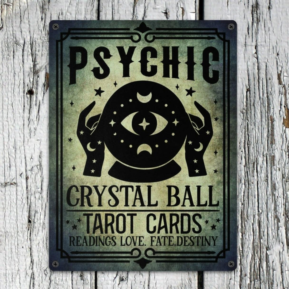 Tarot Witch Halloween Metal Sign-MoonChildWorld
