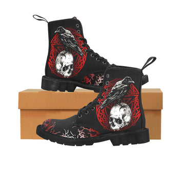 Gothic skull raven witch Martin Boots