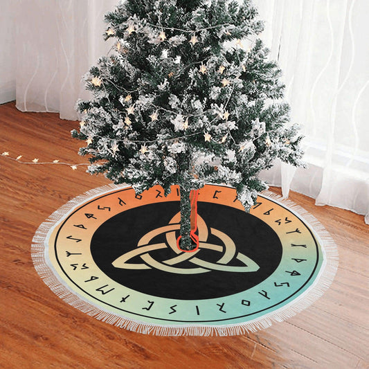 Rune Celtic Triquetra Christmas Tree Skirt-MoonChildWorld