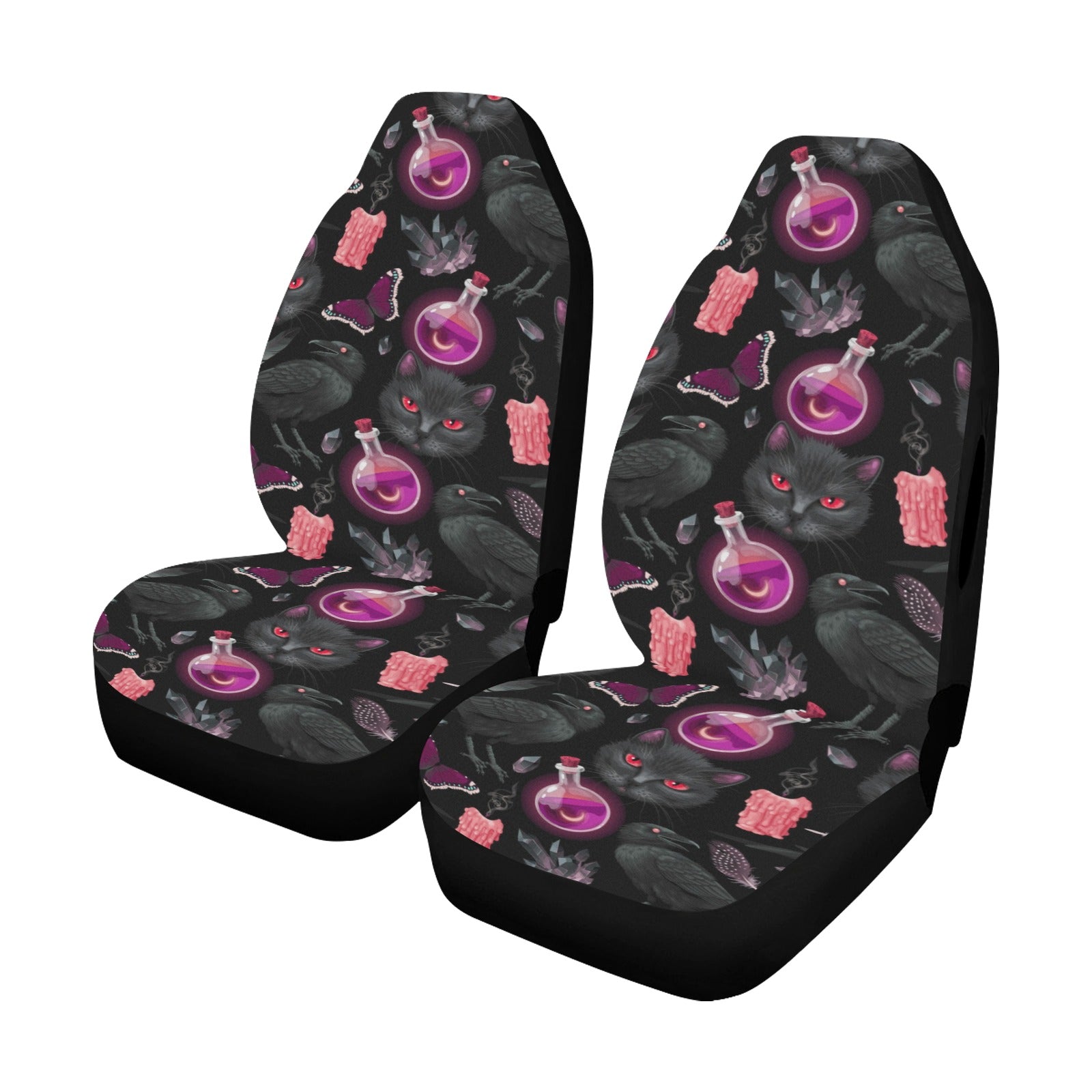 Magic occult cat witch Car Seat Covers Halloween Car seat covers-MoonChildWorld