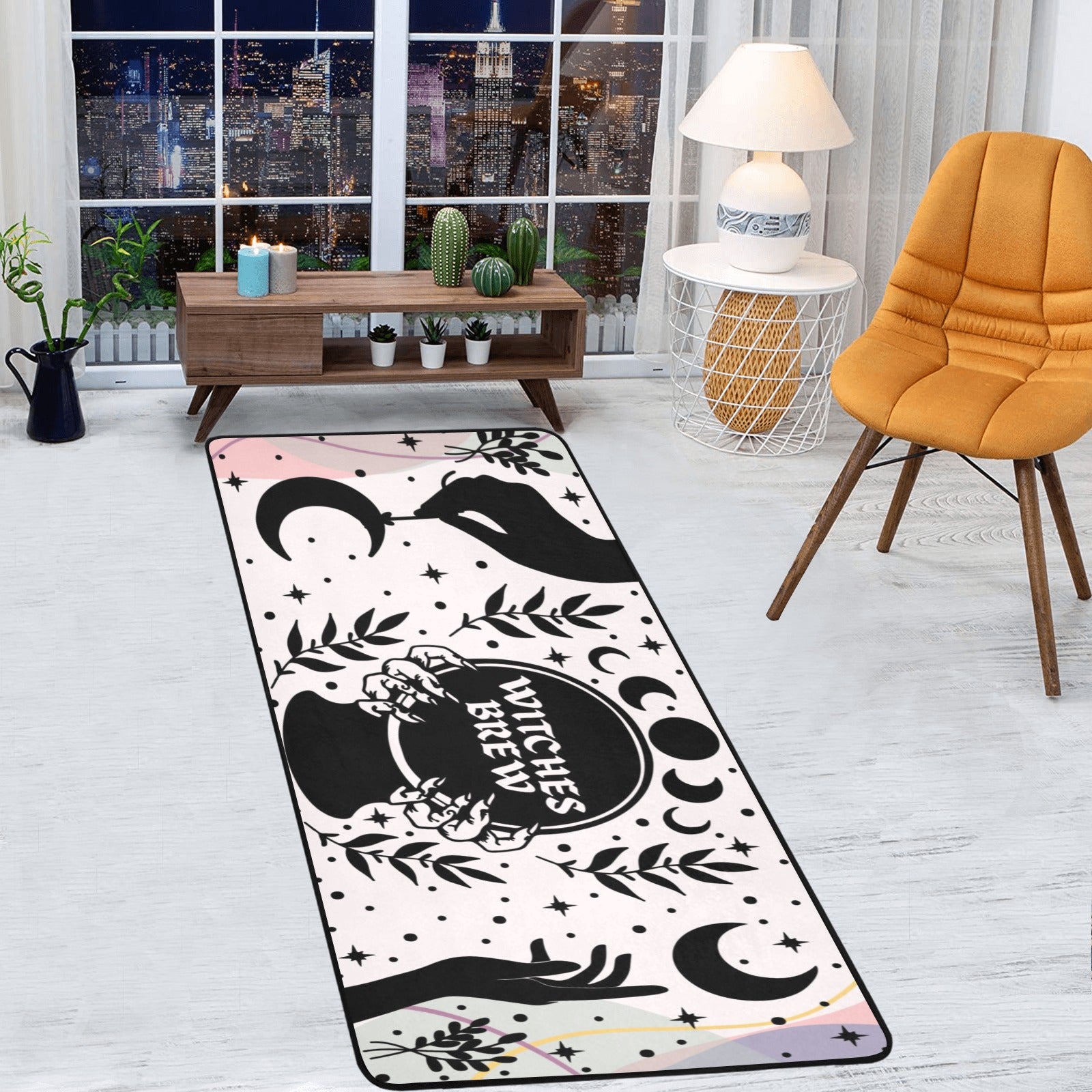 Witchy Celestial moon Area Rug-MoonChildWorld