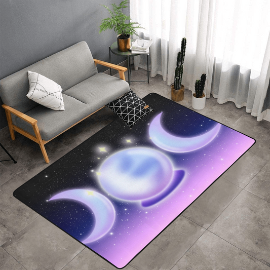 Triple moon area rug Magic rug-MoonChildWorld