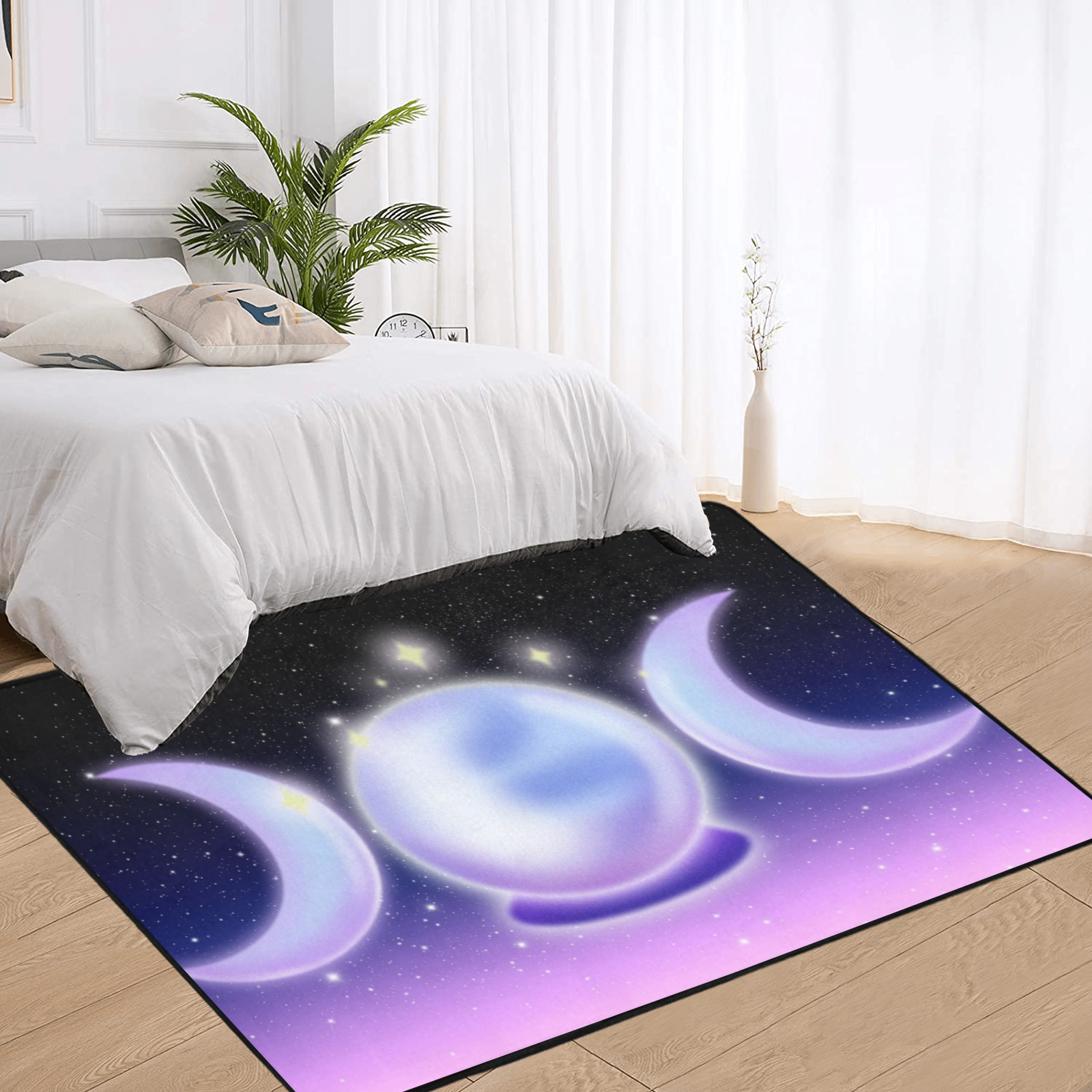 Triple moon area rug Magic rug-MoonChildWorld