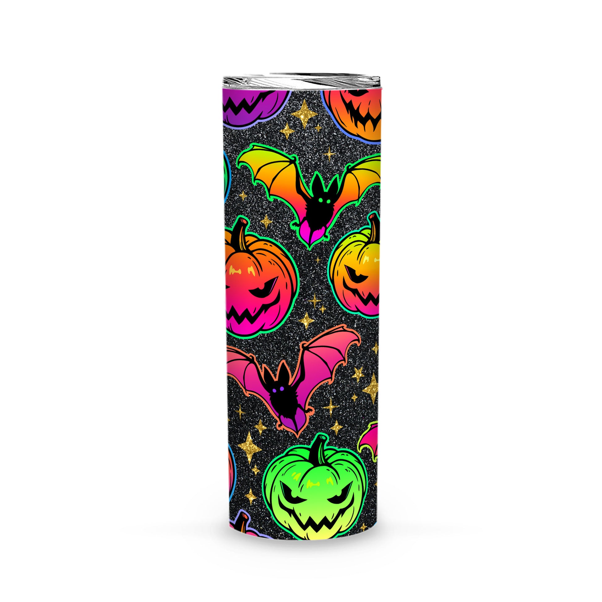 Pumpkin Bat Witch Tumbler - Halloween Tumbler-MoonChildWorld