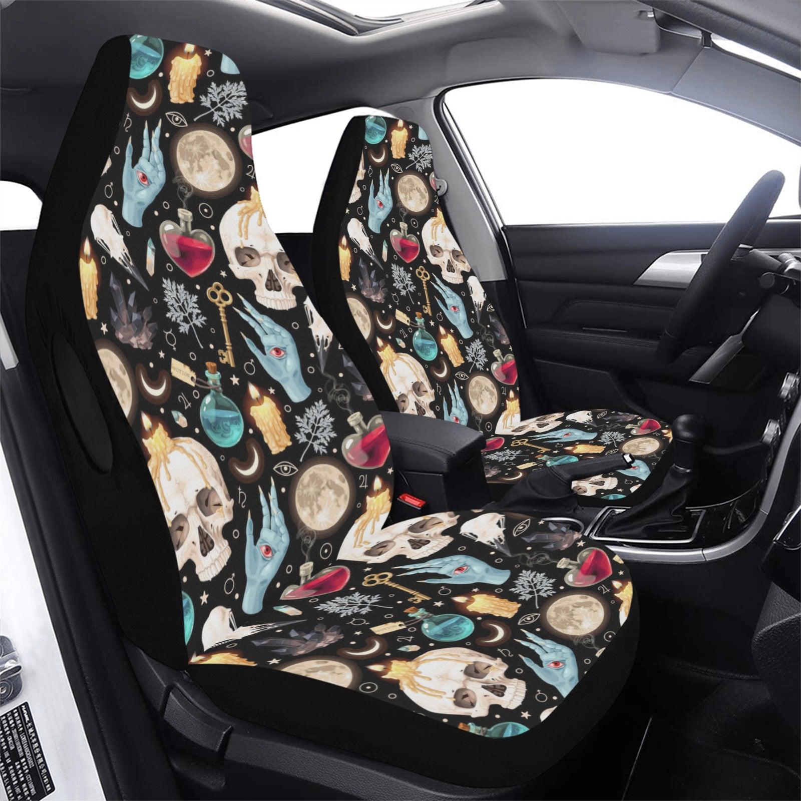 Gothic skull witch Car Seat Covers Halloween Car seat covers-MoonChildWorld