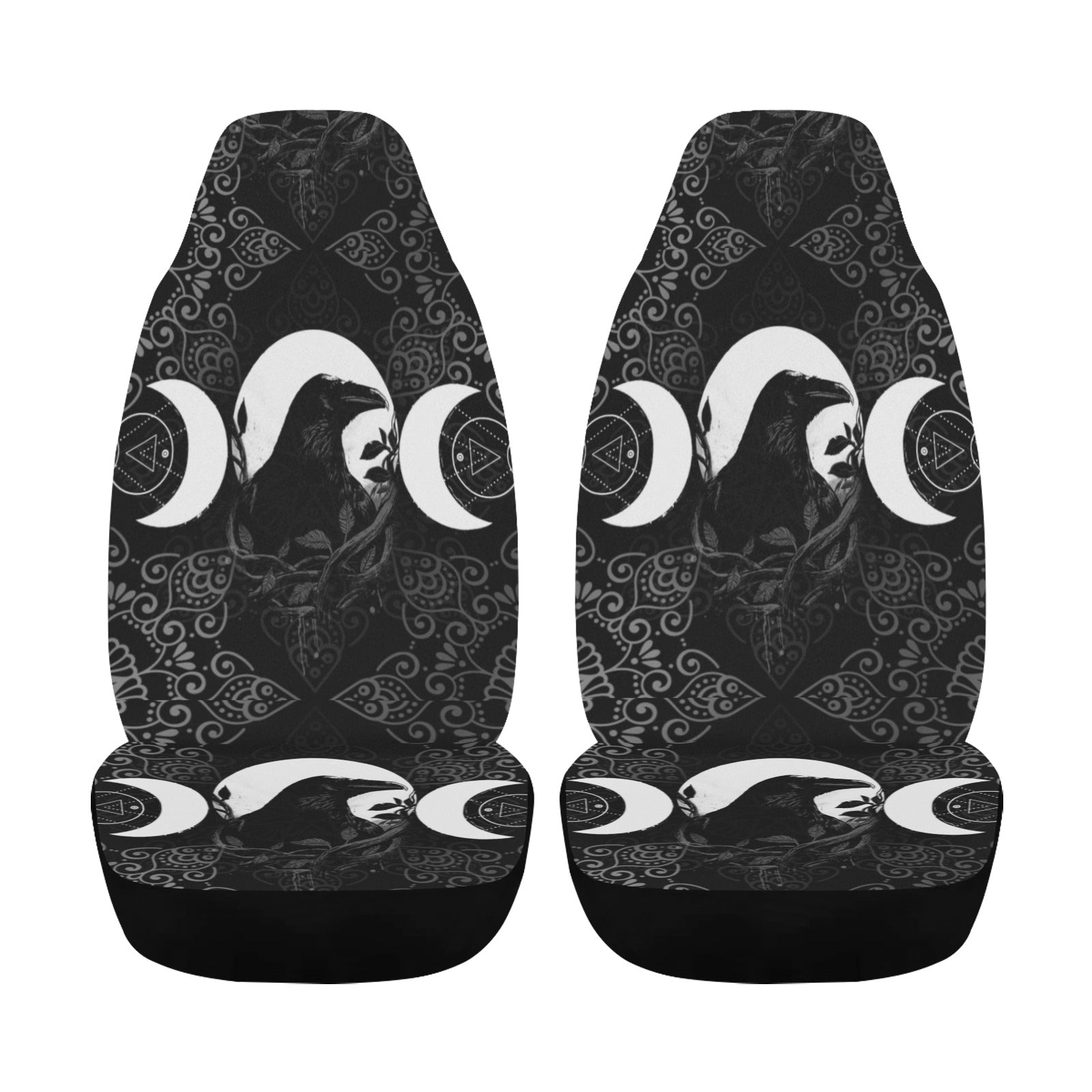 Gothic raven moon witch Car Seat Covers-MoonChildWorld