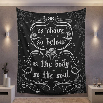 As above so below wicca Tapestry-MoonChildWorld