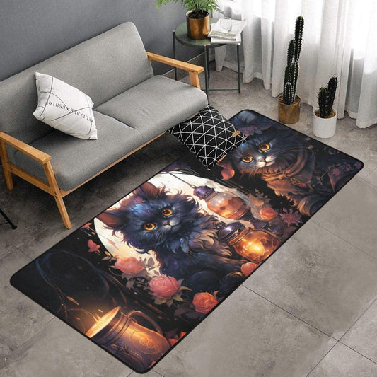 Magic Black cat Area Rug