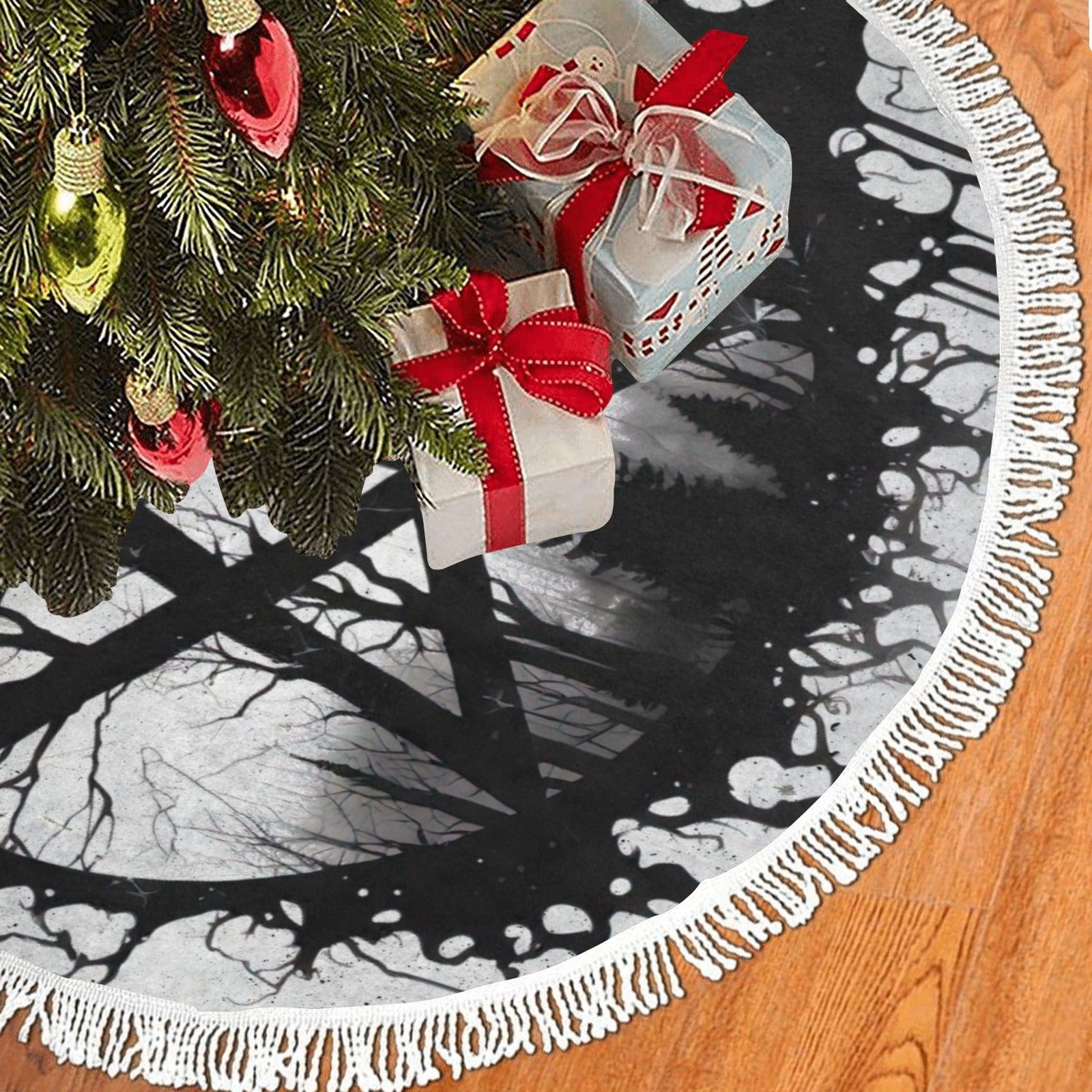Pentagram Gothic Christmas Tree Skirt-MoonChildWorld