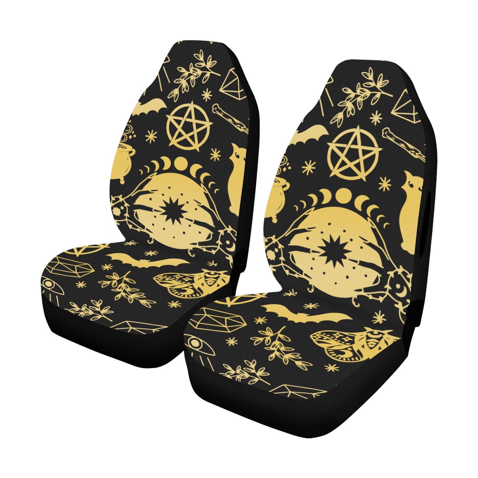 Pentagram moon phase witchy Car Seat Covers-MoonChildWorld