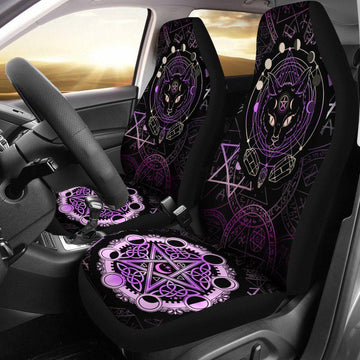 Cat moon phases wicca Car Seat Covers-MoonChildWorld