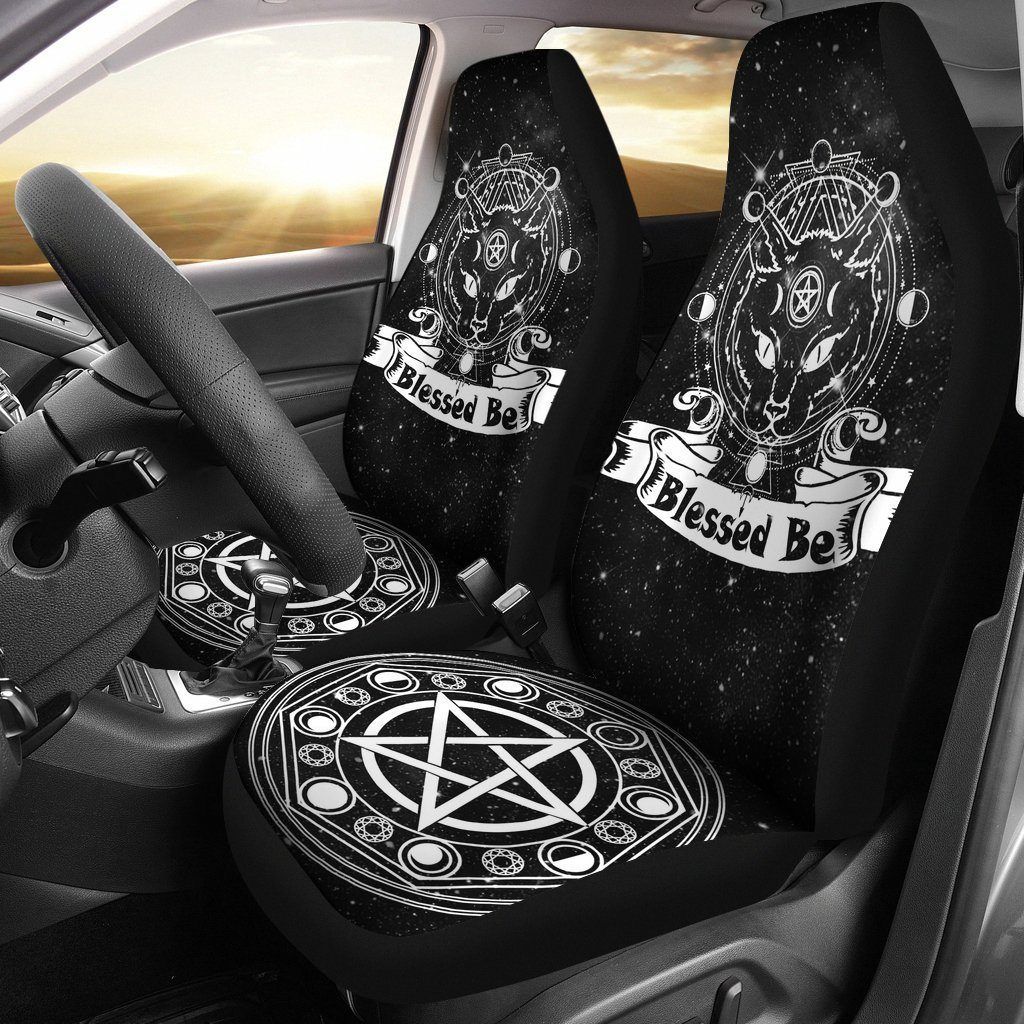 Wicca cat Car Seat Covers-MoonChildWorld