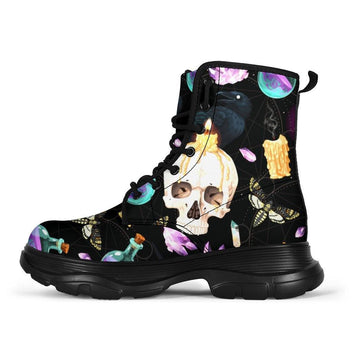 Witchcraft gothic skull Chunky Boots-MoonChildWorld