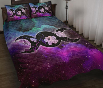 Triple moon wicca Quilt Bed Set-MoonChildWorld