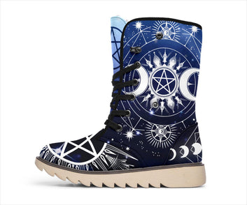 Pentagram triple moon wicca Polar Boots Wicca boots