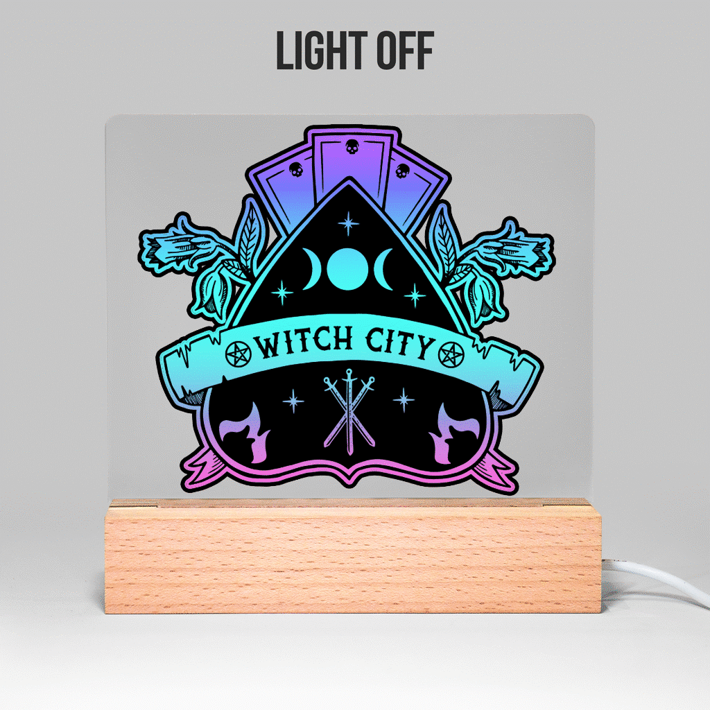 Witch city Light Up Acrylic Sign Witchy Sign