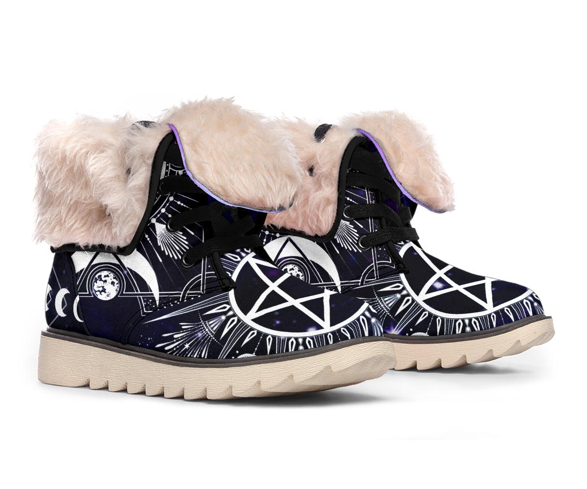 So mote it be Wicca Polar Boots Witchy Boots-MoonChildWorld