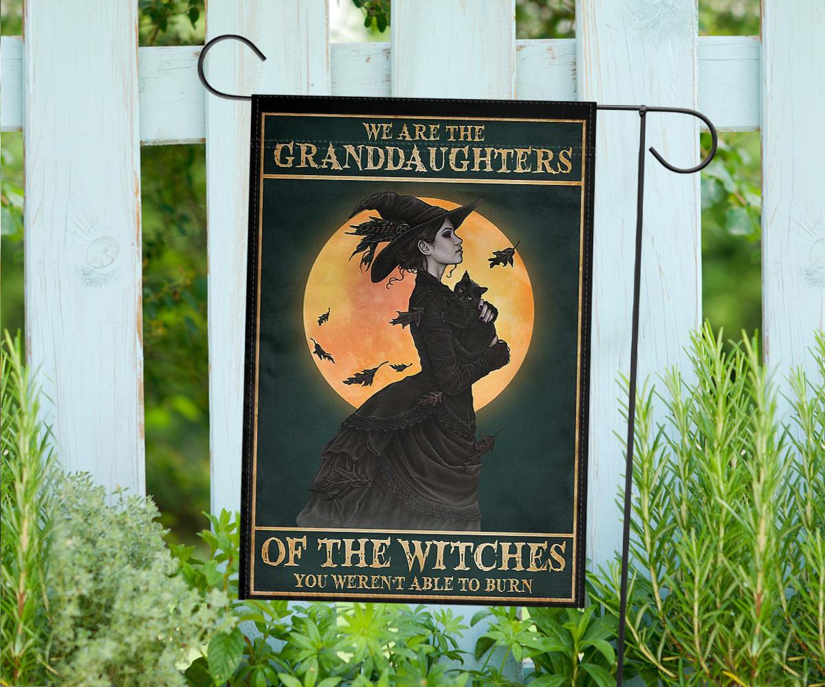 Witch granddaughter halloween flag-MoonChildWorld