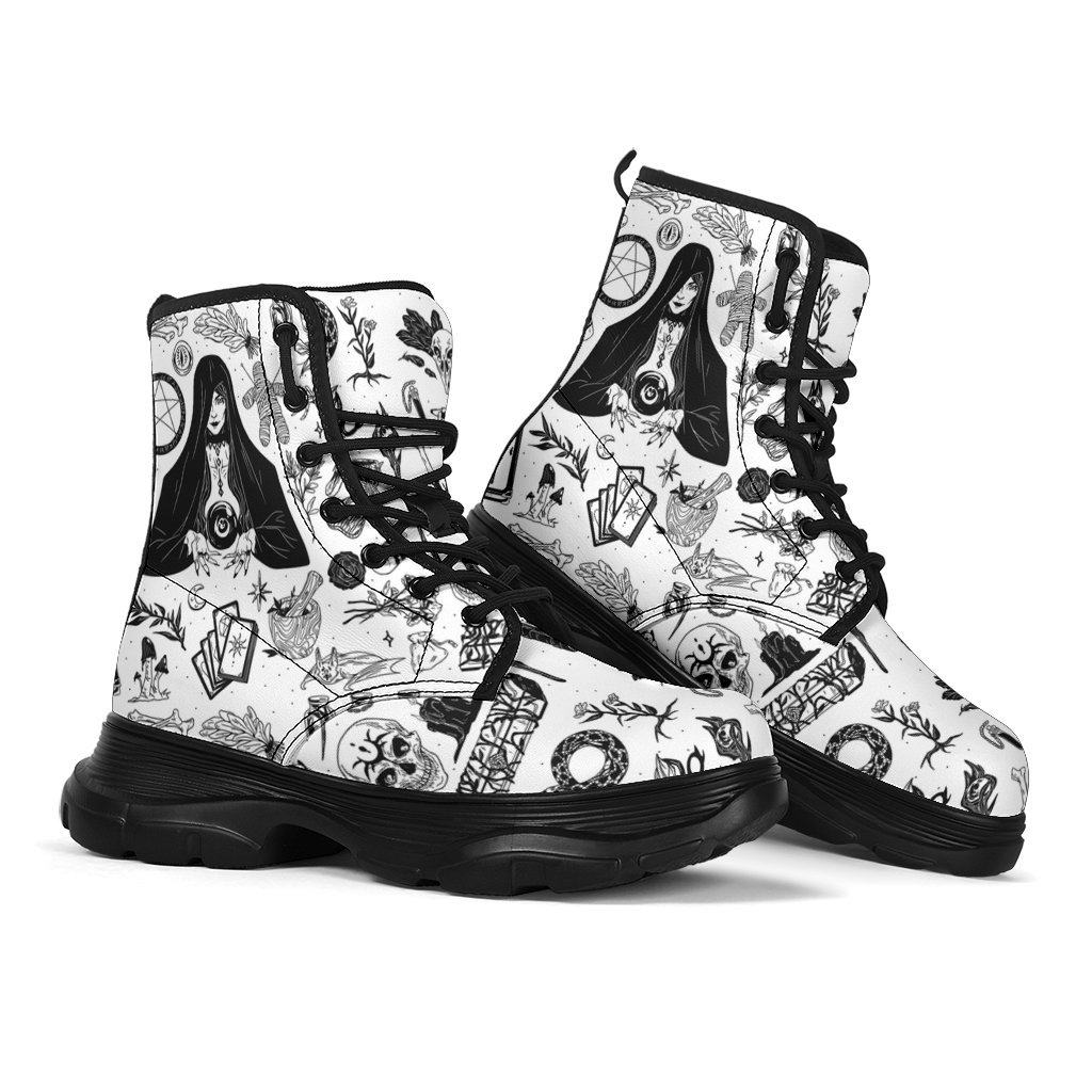 Witchy magic wicca Chunky Boots-MoonChildWorld