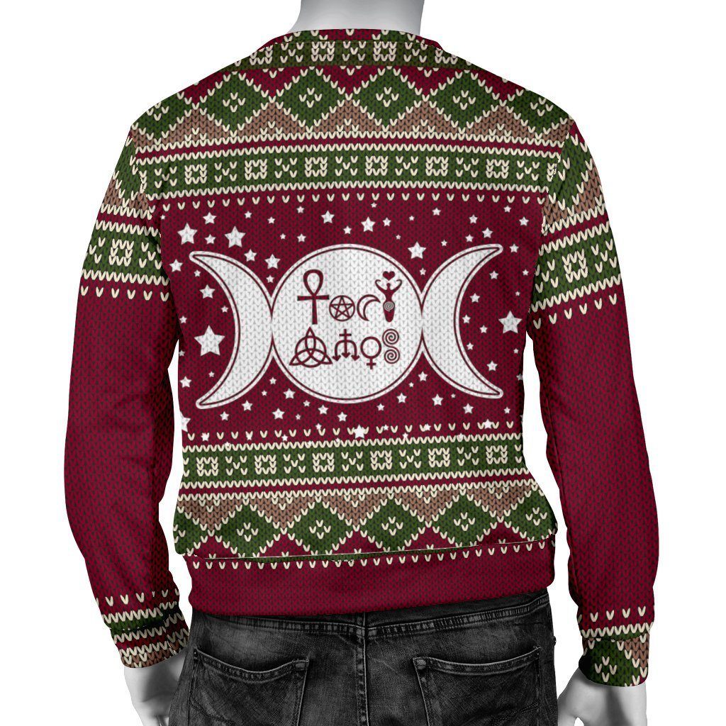 Triple moon Wicca Christmas Sweater-MoonChildWorld