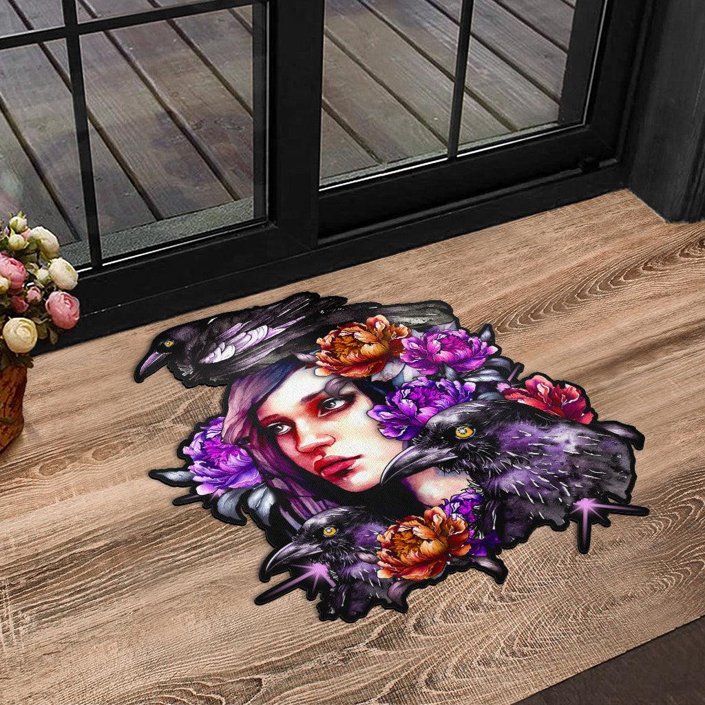 Raven Witch Door Mat Gothic Carpet-MoonChildWorld