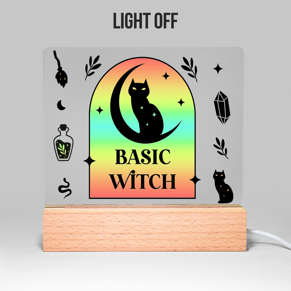 Basic witch Light Up Acrylic Sign Witch sign