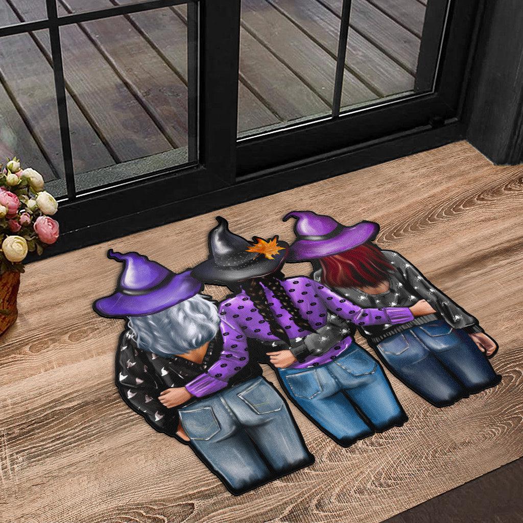 Witch sisters Witchy Door mat-MoonChildWorld