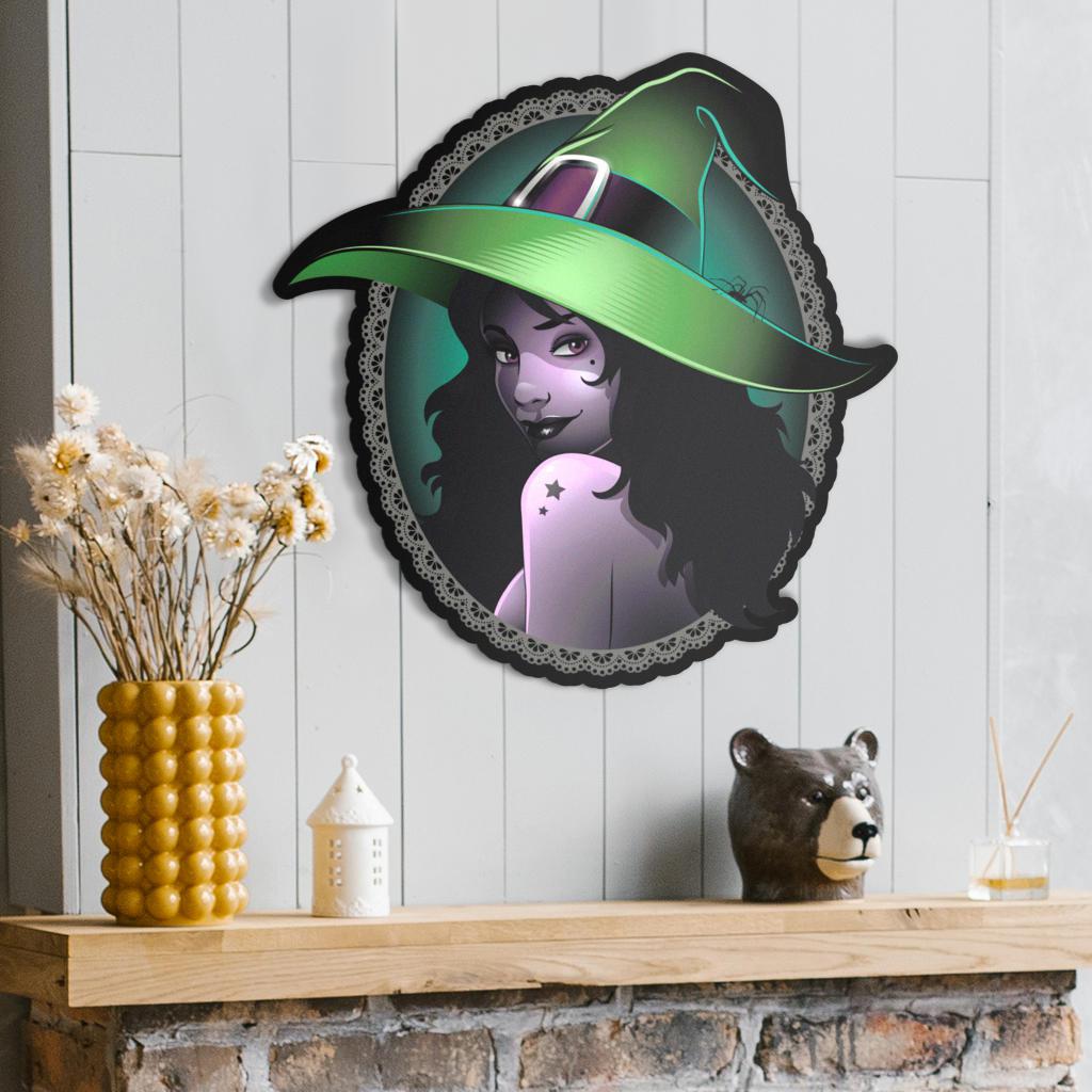 Green witch Metal Sign-MoonChildWorld