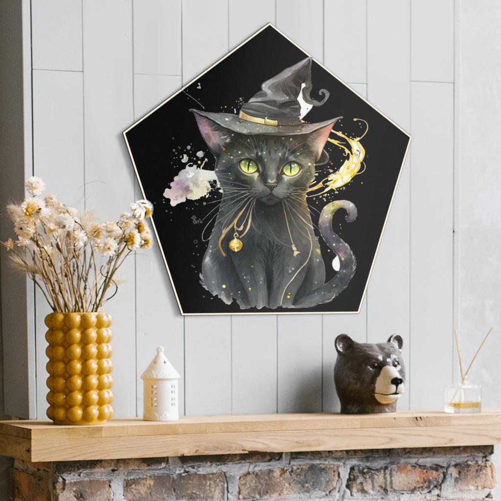 Black cat Metal Sign Magic cat witch Sign-MoonChildWorld