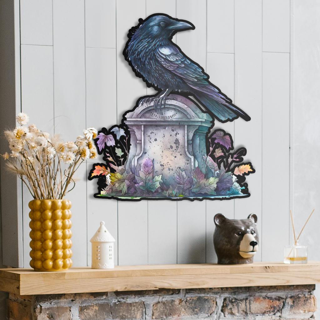 Butterfly raven gothic Metal Sign Halloween Sign-MoonChildWorld