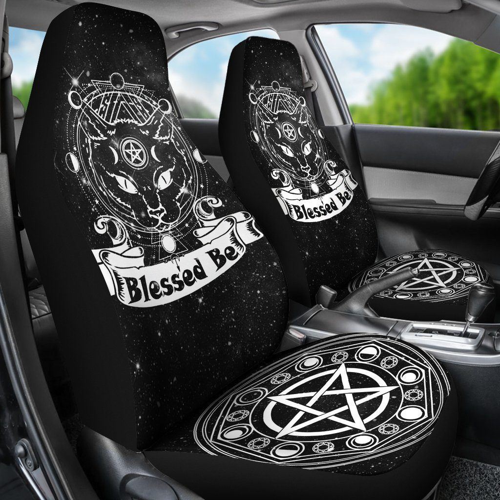 Wicca cat Car Seat Covers-MoonChildWorld