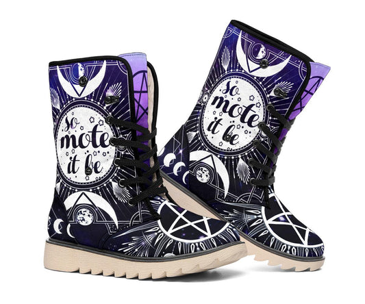 So mote it be Wicca Polar Boots Witchy Boots