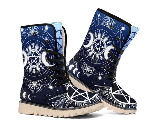 Pentagram triple moon wicca Polar Boots Wicca boots