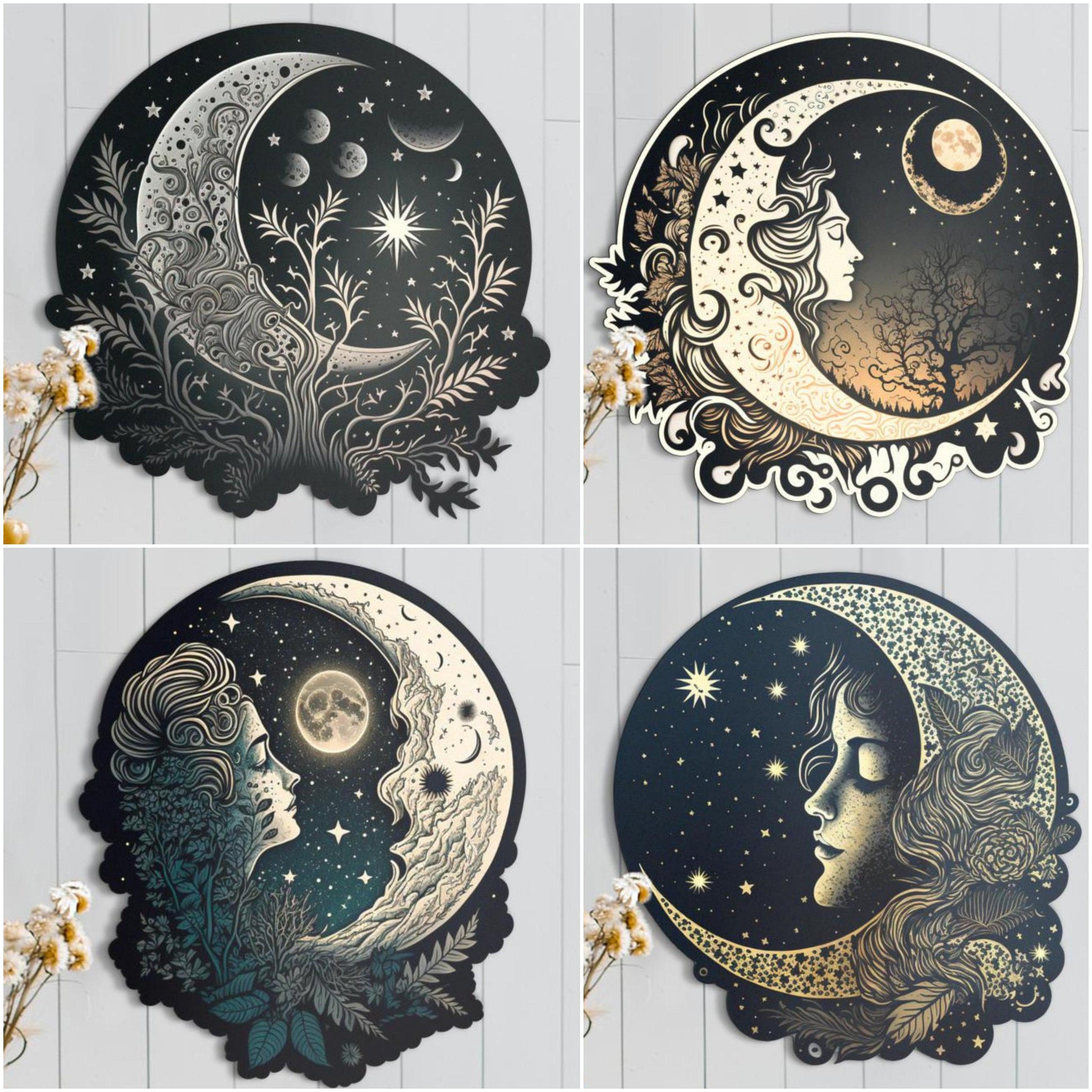 Wicca goddess moon Metal Sign-MoonChildWorld