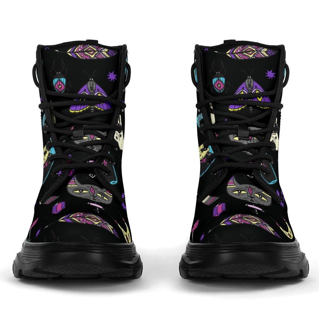 Witchy hand cat moon wicca Chunky Boots-MoonChildWorld