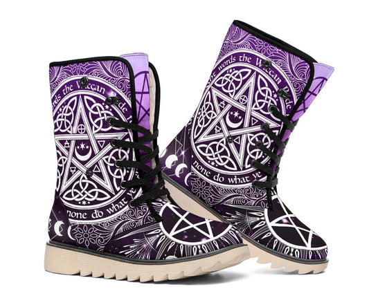 Magic Pentagram Wicca Polar Boots Witch boots