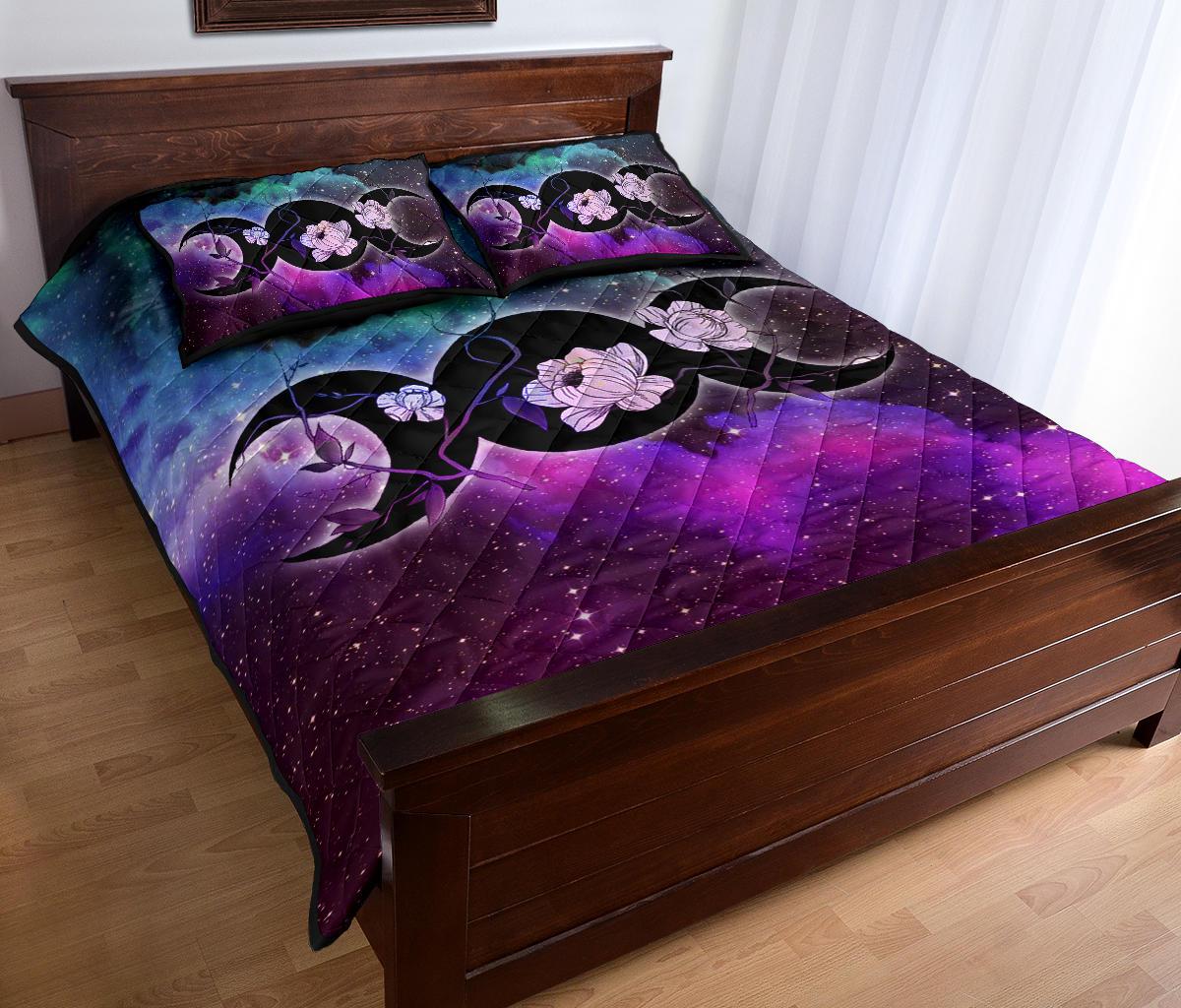 Triple moon wicca Quilt Bed Set-MoonChildWorld